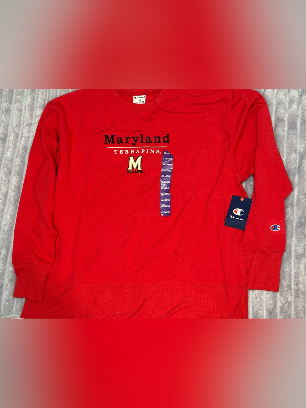 Champion Red Maryland Terrapins Crewneck Sweatshirt